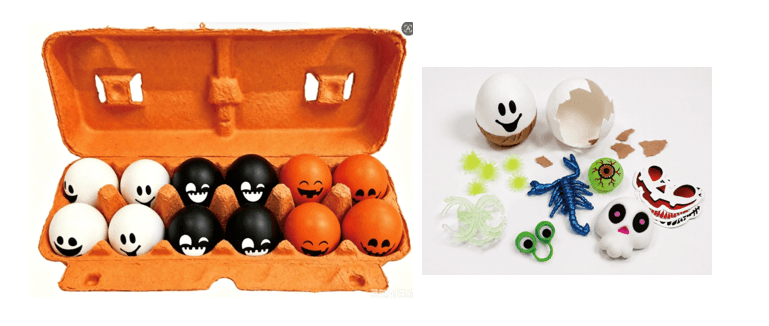 Halloween Surprise Eggs - Cute Pumpkin, Ghost & Monster Face Designs