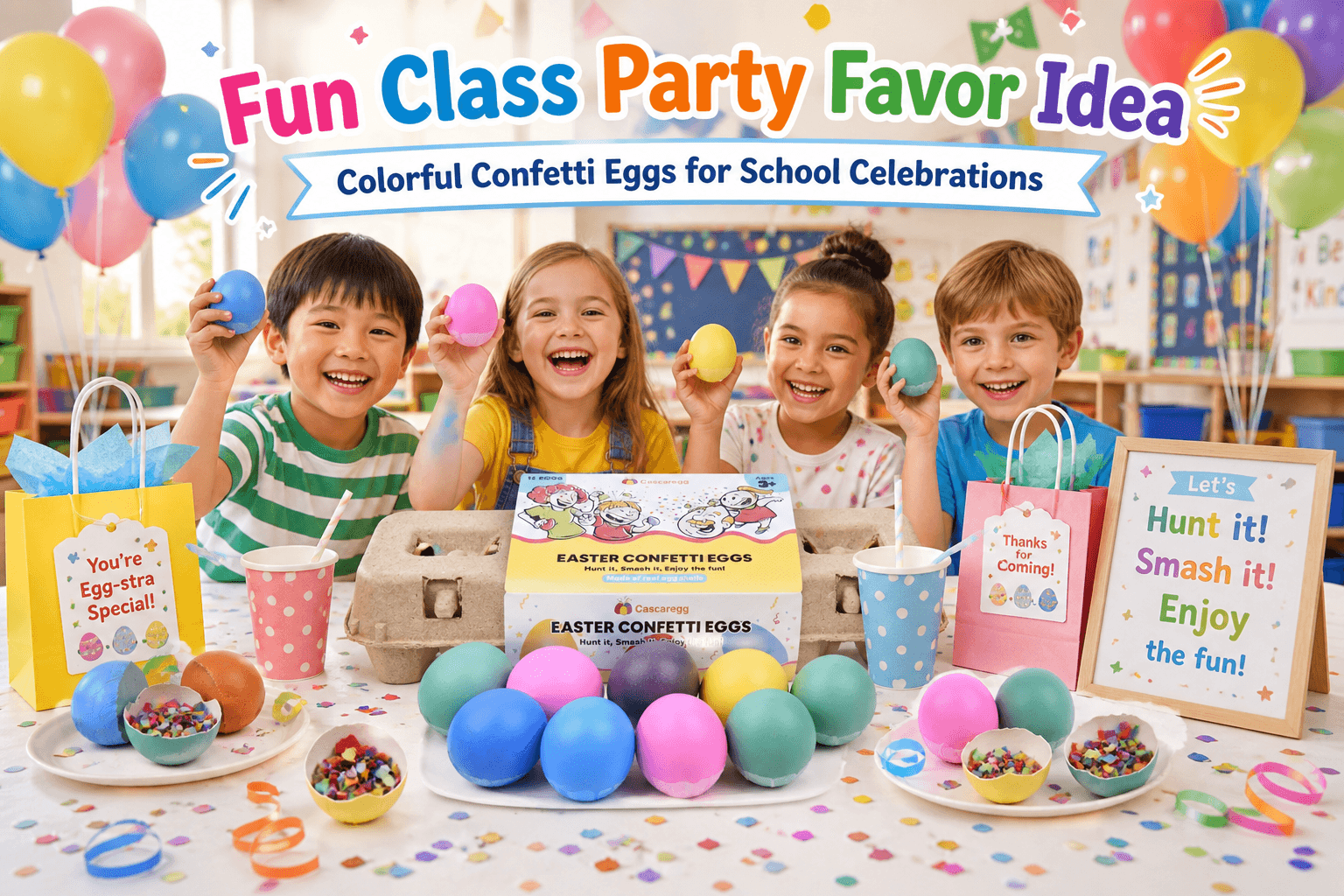 Fun Class Party Favor Idea: Colorful Confetti Eggs for School Celebrations